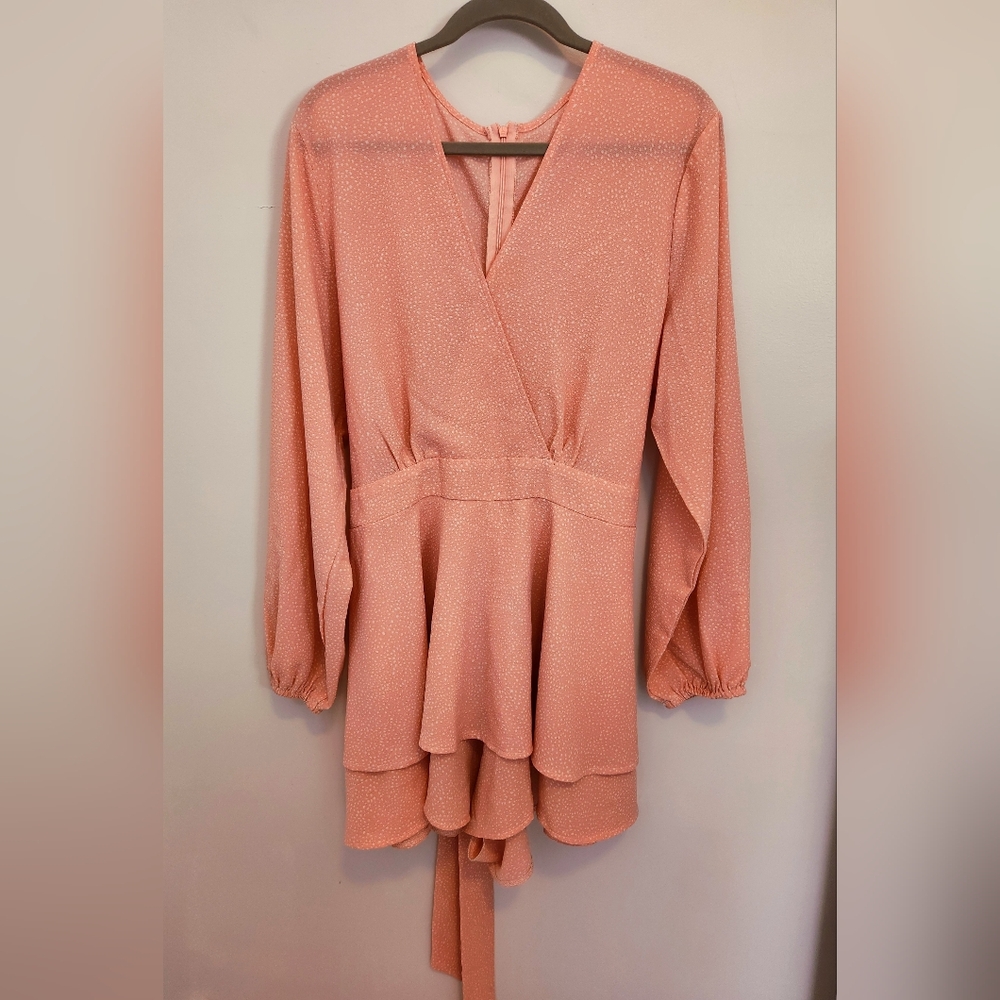 Elegant Pink Wrap Dress